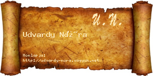 Udvardy Nóra névjegykártya