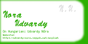 nora udvardy business card